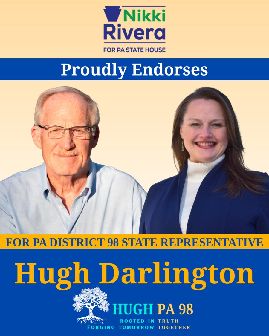 Nikki Rivera, candidate for Pennsylvania State House endorses Hugh Darlington