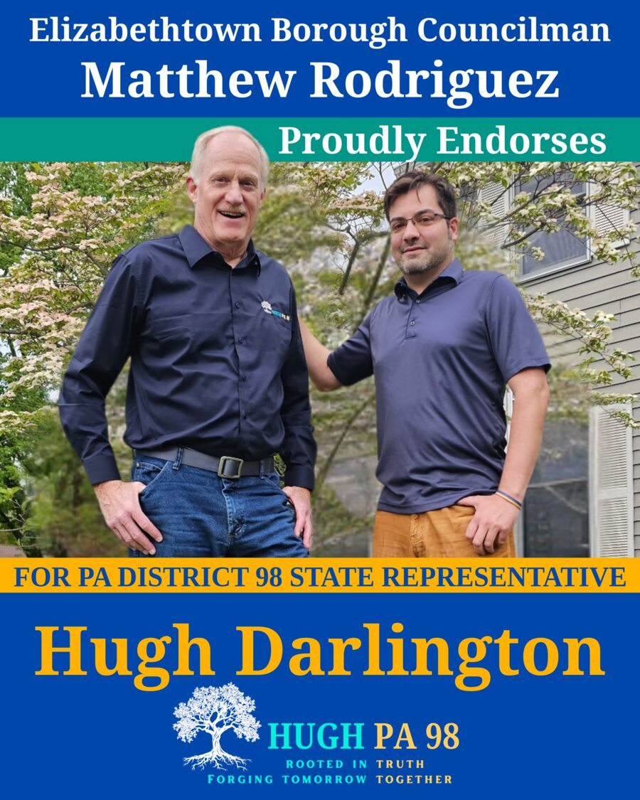 Matt Rodriguez, Elizabethtown Borough Councilman endorses Hugh Darlington
